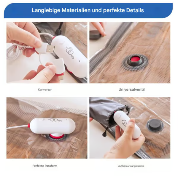 🧳 Pack of 6 Compression Bags for USB Electric Vacuum Cleaner – Space-Saving Storage, Airtight Seal, Reusable & Durable 🌀