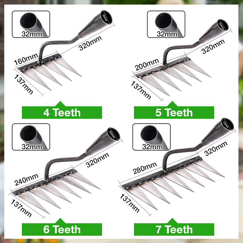 ⏳Limited-time 50% off  4/5/6/7 Tooth Carbon Steel Garden Hand Rake⛏️🌱