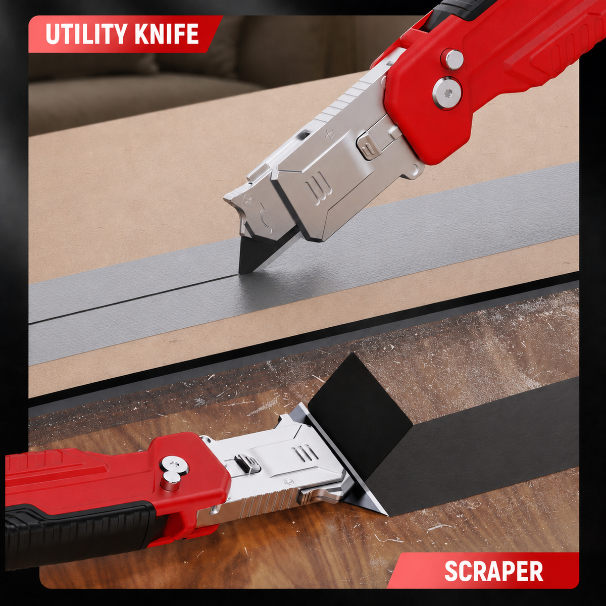 2-in-1 knife scraper, foldable knife scraper
