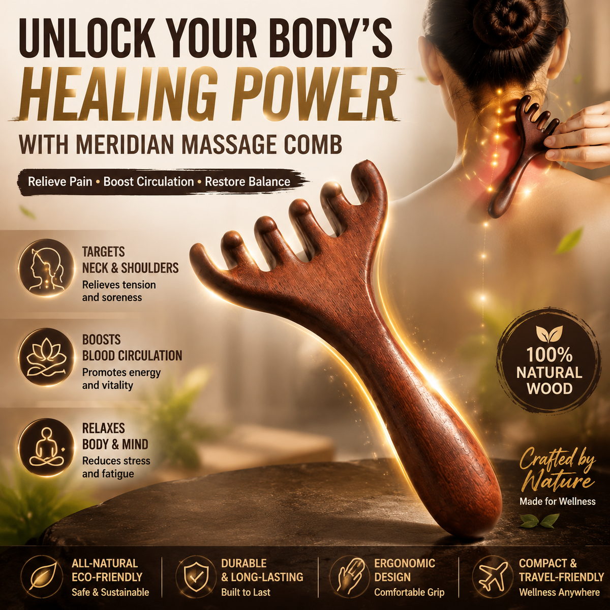 🔥 BUY 1 GET 1 FREE! ✨Six-claw Meridian Massage Comb🌿💆‍♀️