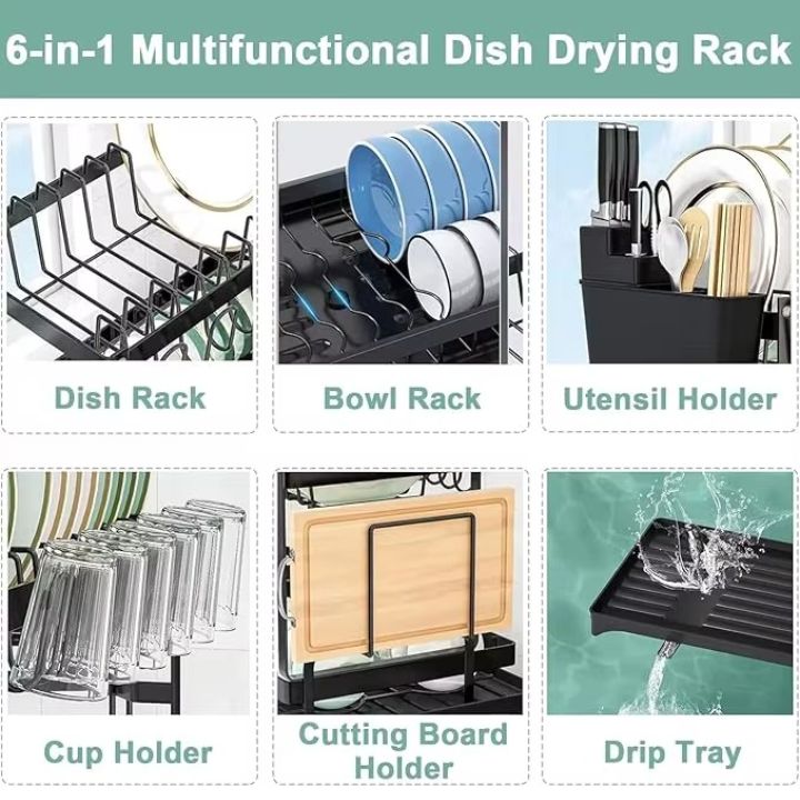 🔥【Exceptional Price】 40% OFF🍽️ Premium 2-Tier Dish Rack – Maximize Drying Space, Sleek Stainless Steel, Stylish Kitchen Upgrade ✨🏠