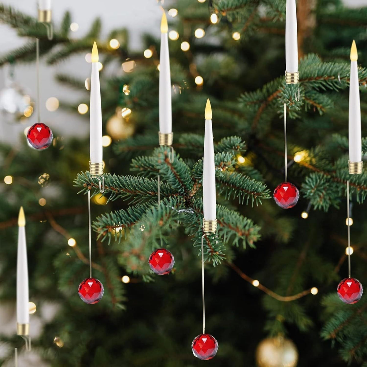 🎁Early Christmas Promotion - 49% OFF🎄Christmas Tree Led Candles with Clear Crystal Ball Hook