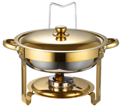 🍲 50% OFF NOW! 🍽️ Stainless Steel Chafing Dish Buffet Set – 5QT, Gold Finish & Fuel Can Rack ✨