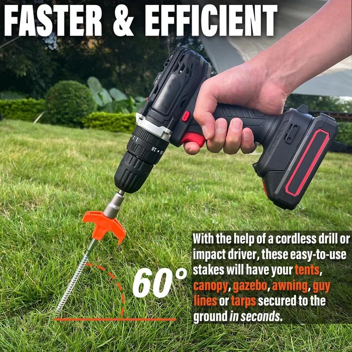 ✈️8" Screw-in Tent Stakes Ground Anchors