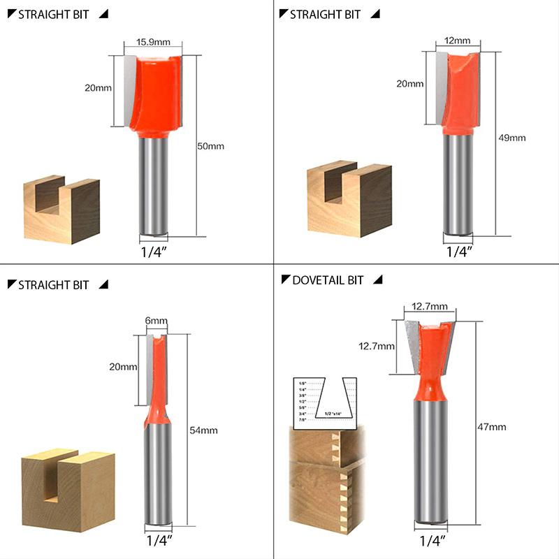Tungsten Steel Alloy Cutter Head Slotting and Trimming Set