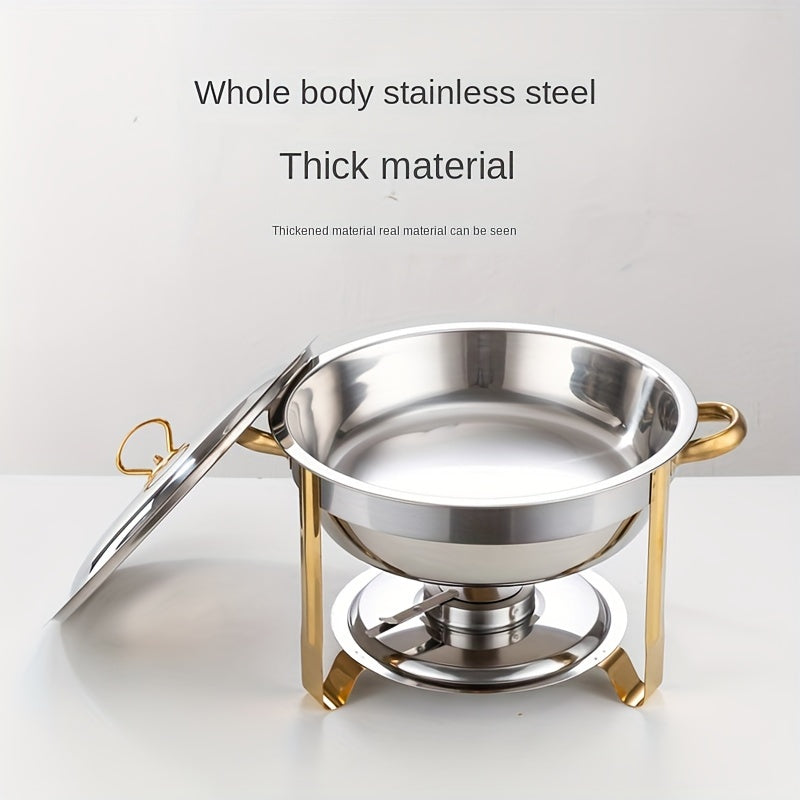 🍲 50% OFF NOW! 🍽️ Stainless Steel Chafing Dish Buffet Set – 5QT, Gold Finish & Fuel Can Rack ✨