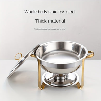🍲 50% OFF NOW! 🍽️ Stainless Steel Chafing Dish Buffet Set – 5QT, Gold Finish & Fuel Can Rack ✨