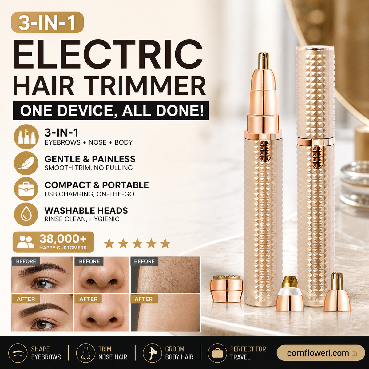 ✂️ 2026 Sale — Over 38,000 Sold!🔥 Portable Electric Eyebrow Trimmer – Grooming Device 🪒