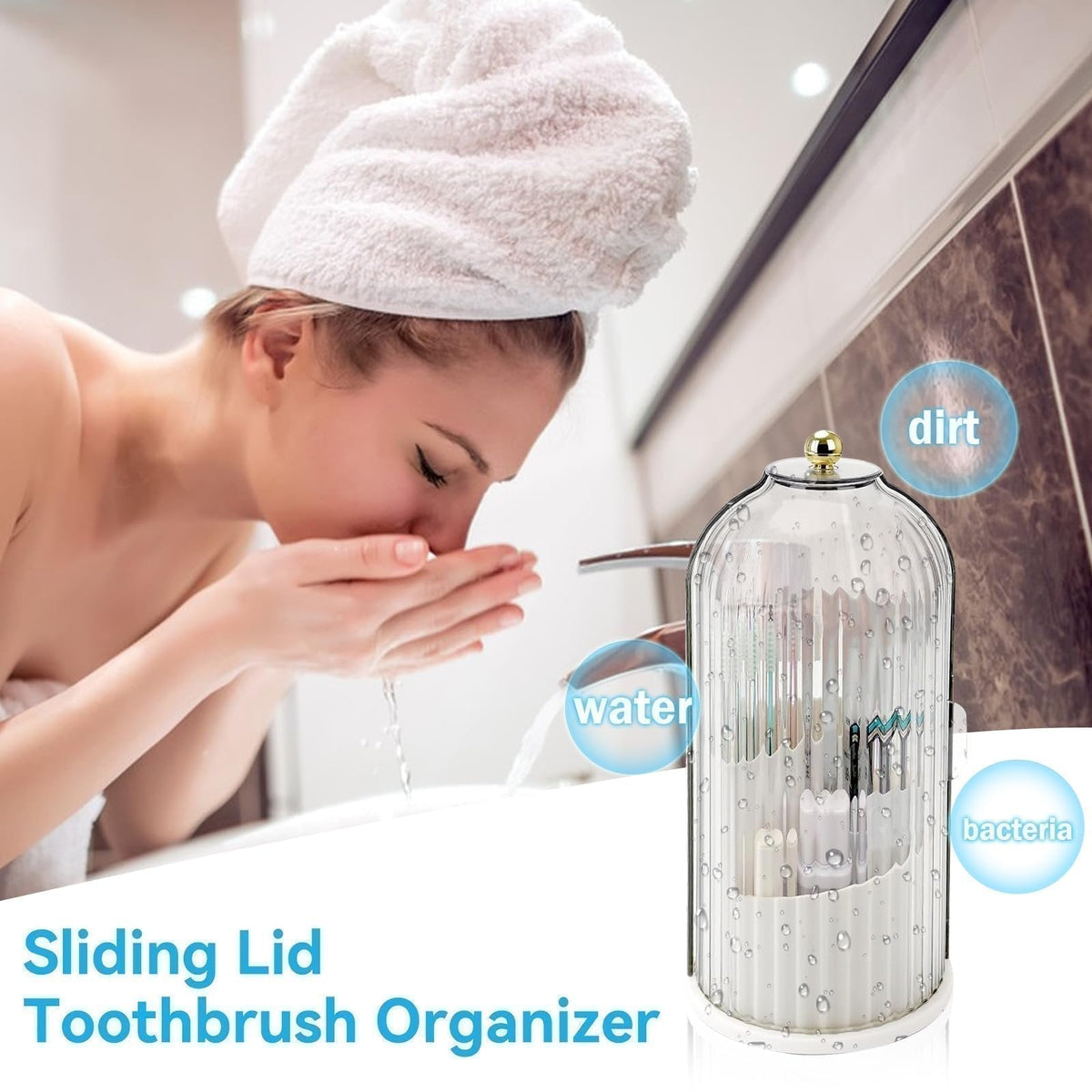 🌸 50% OFF NOW! 🌸 Sliding Lid Toothbrush Organiser – A Neat Little Home for Your Brushes. Wall-Mounted, Dustproof & Perfect for Small British Bathrooms & En-Suites 🏠
