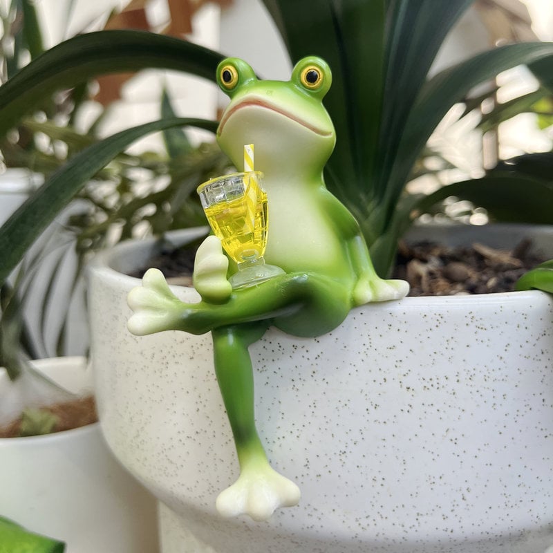 🔥Last Day Sale 50% OFF 🐸 Frog Flower Pot Hanger Ornament🍷