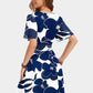 💃Summer Hot Sale 50% OFF🌈Women's Ruffle Sleeve Sexy Sundress Floral V Neck Short Wrap Dress with Pockets