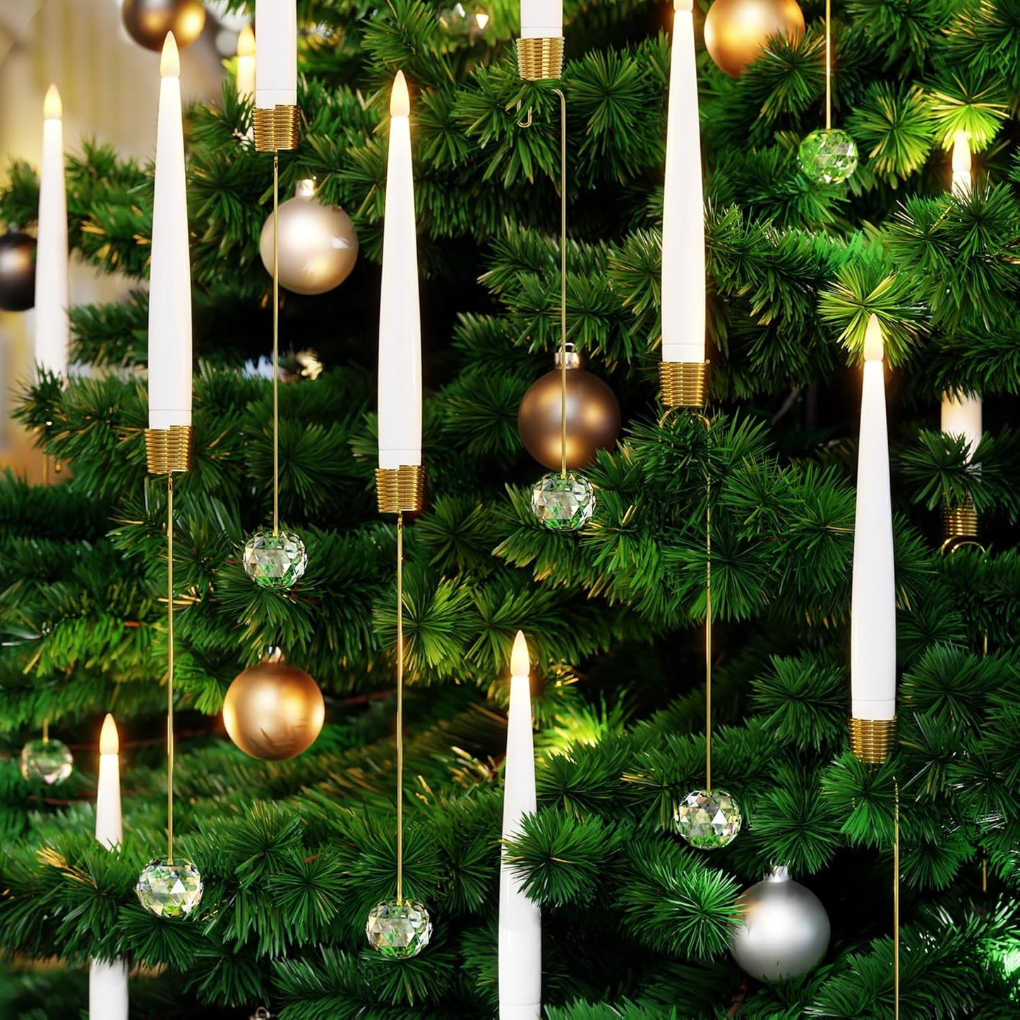 🎁Early Christmas Promotion - 49% OFF🎄Christmas Tree Led Candles with Clear Crystal Ball Hook