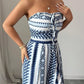 🌀 LIMITED-TIME 50% OFF! 💥 Geometric Jumpsuit with Halter Neckline & Side Slit – Unique Print, Elegant Fit, Versatile Style ✨
