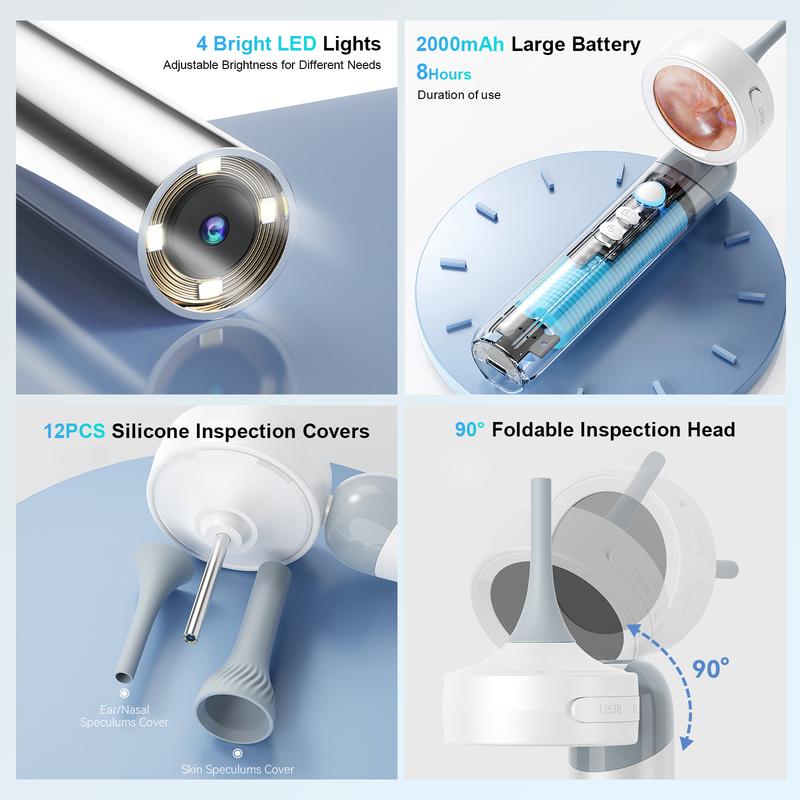 [FREE SHIPPING] Aspoven Digital Otoscope 2026 – LED, 1.4" IPS Screen, 1080P HD,12 Silicone Tips, USB-C Rechargeable