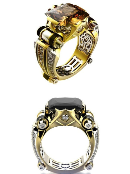 🎁Hot Sale🔥Heavy Duty Vintage Zirconia Wide Band Ring
