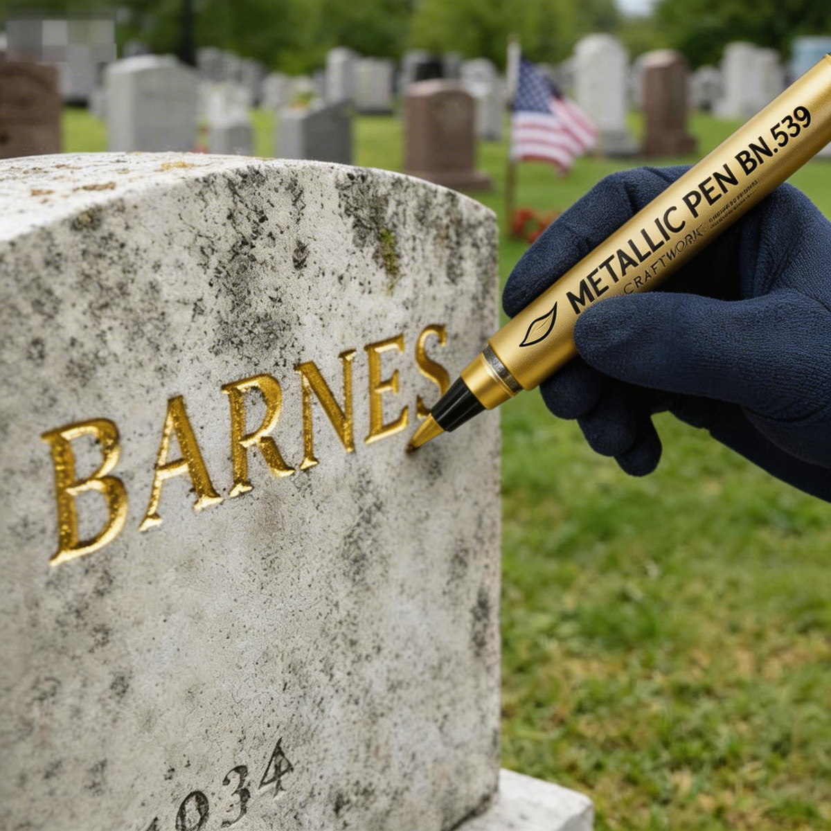 🐦 Golden gravestone pen for restoring faded gravestone inscriptions