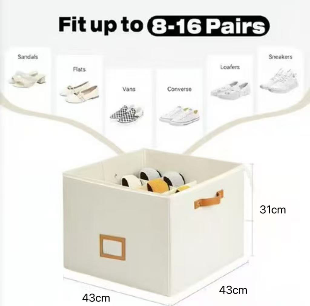 👟 Fabric Shoe Organizer Storage Box – Foldable Design, Large Capacity, Dustproof & Breathable, Space-Saving for Closet & Bedroom 🧺