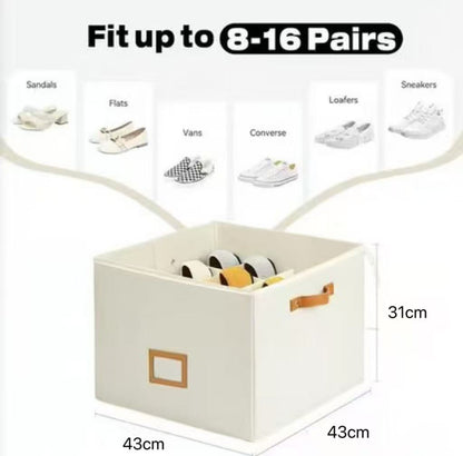 👟 Fabric Shoe Organizer Storage Box – Foldable Design, Large Capacity, Dustproof & Breathable, Space-Saving for Closet & Bedroom 🧺