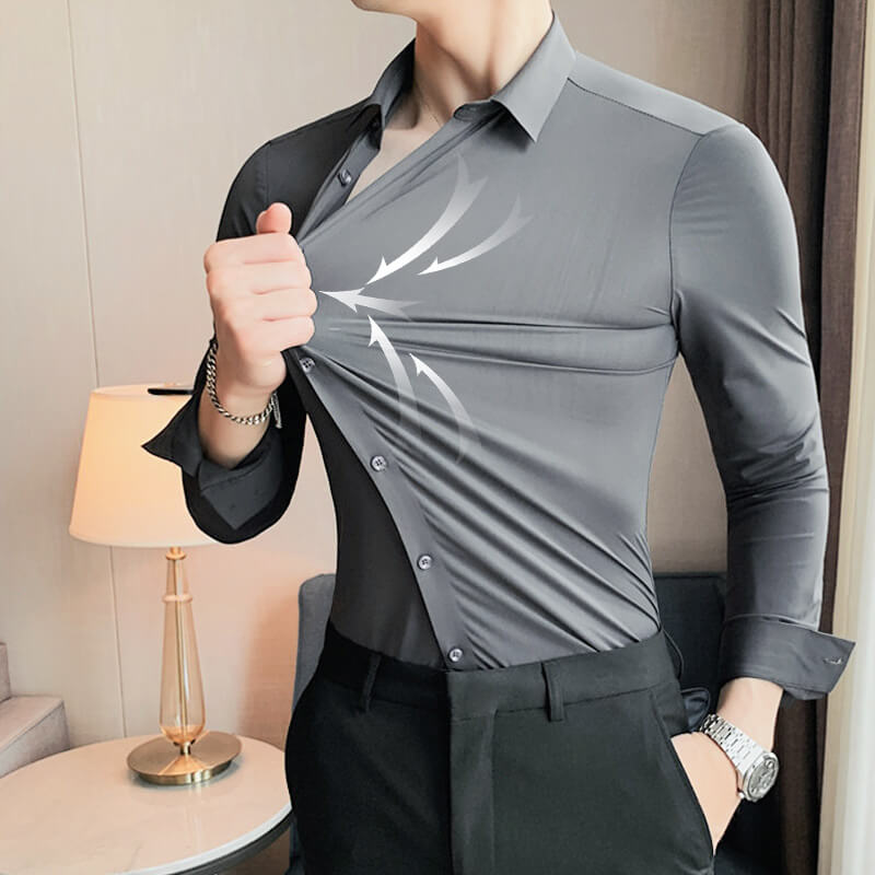 🖤 50% OFF NOW! ❄️ Men's Ice Silk High Elasticity Short Sleeve Shirt – Breathable, Moisture-Wicking & Anti-Bacterial 💪