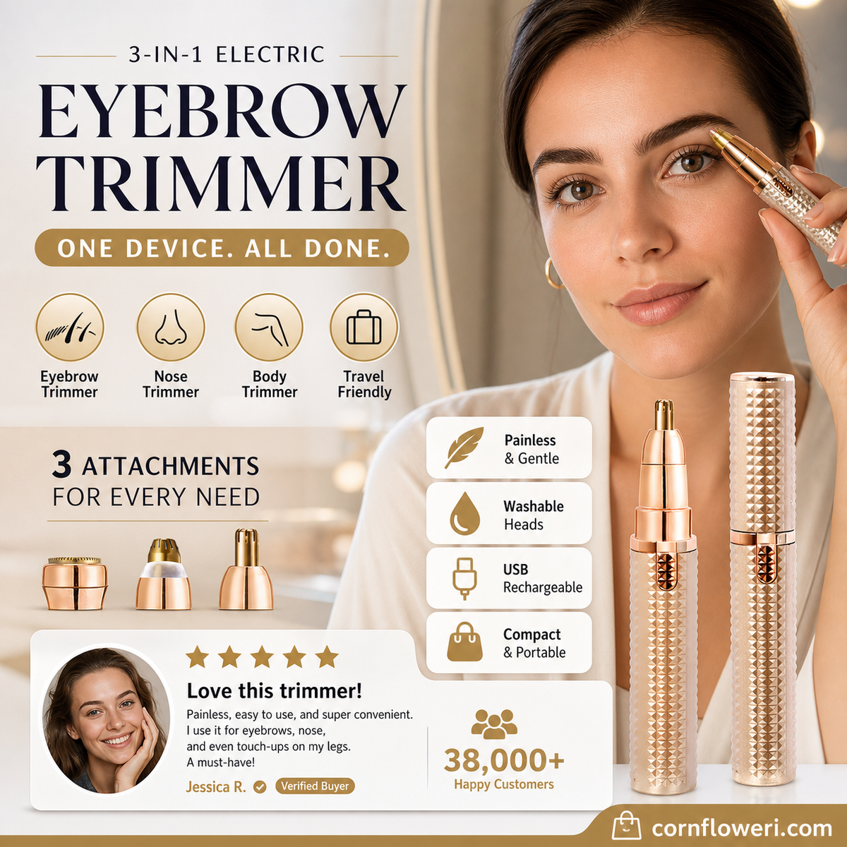 ✂️ 2026 Sale — Over 38,000 Sold!🔥 Portable Electric Eyebrow Trimmer – Grooming Device 🪒