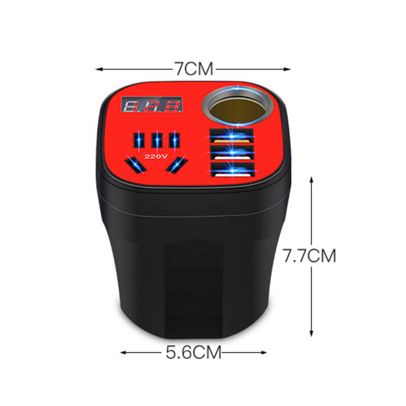 Car mounted cup type inverter converter QC charger 🔥50% Off  & ✈️Free Shipping✈️