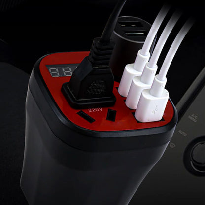 Car mounted cup type inverter converter QC charger 🔥50% Off  & ✈️Free Shipping✈️
