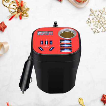 Car mounted cup type inverter converter QC charger 🔥50% Off  & ✈️Free Shipping✈️