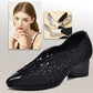 👡Slippers made of mesh with crystals and chunky heel（🔥50% OFF）