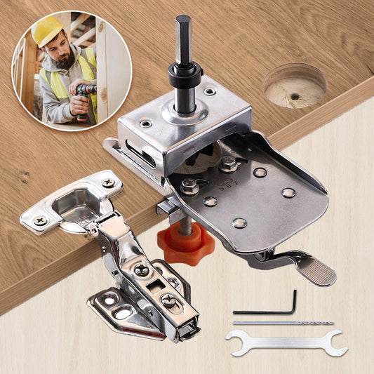 🔥50% OFF NOW🛠️35mm Hinge Drill Locator with Quick‑Clamp‑Precision Drilling Jig for Cabinet & Door Hinge Installation