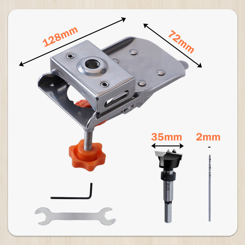 🔥50% OFF NOW🛠️35mm Hinge Drill Locator with Quick‑Clamp‑Precision Drilling Jig for Cabinet & Door Hinge Installation