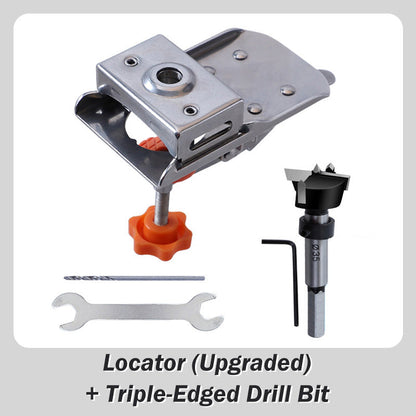 🔥50% OFF NOW🛠️35mm Hinge Drill Locator with Quick‑Clamp‑Precision Drilling Jig for Cabinet & Door Hinge Installation