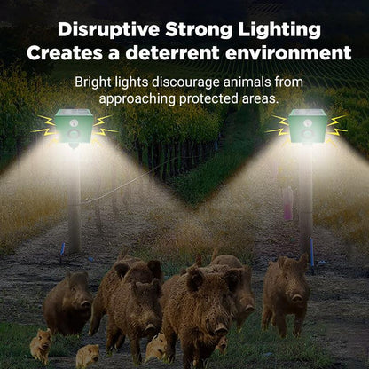 💥Beast Repellent Solar Warning Lights with Loud Volume