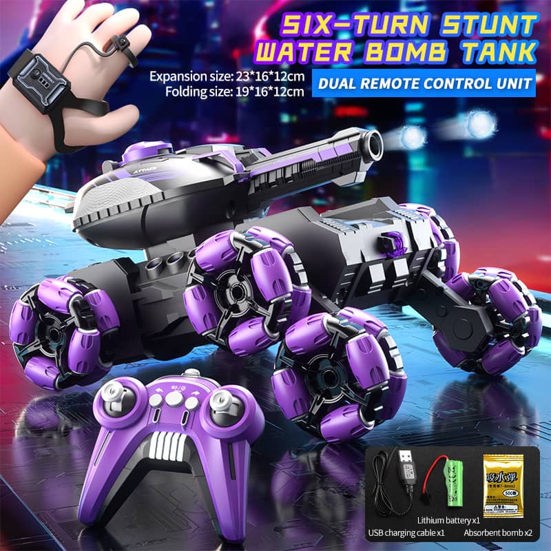 💥Remote Control Six-Wheel Tank - Transformable for Battle