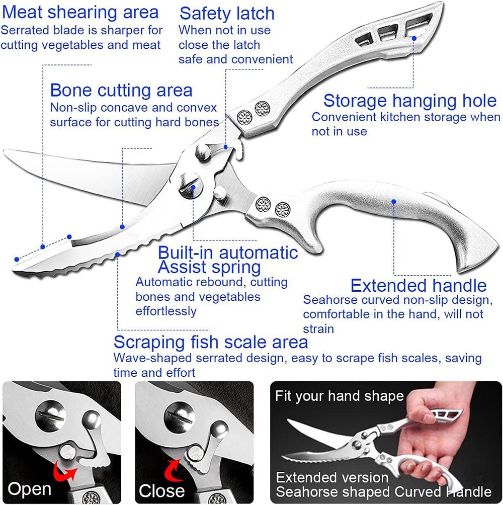 💎 -50% ON POWERFUL BONE SCISSORS! 💎 Multi-Functional Sharp Shear for Kitchen & Outdoor Use ✨