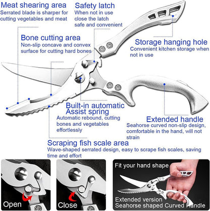 💎 -50% ON POWERFUL BONE SCISSORS! 💎 Multi-Functional Sharp Shear for Kitchen & Outdoor Use ✨