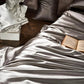 25 Momme Luxury Pure Mulberry Silk Bedding Set of 4（1x Quilt Cover + 1x Bedsheet + 2x Pillowcases）
