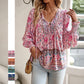 💖Last day sale. 50% off💖Feminine fashion printed V-neck long sleeve shirt