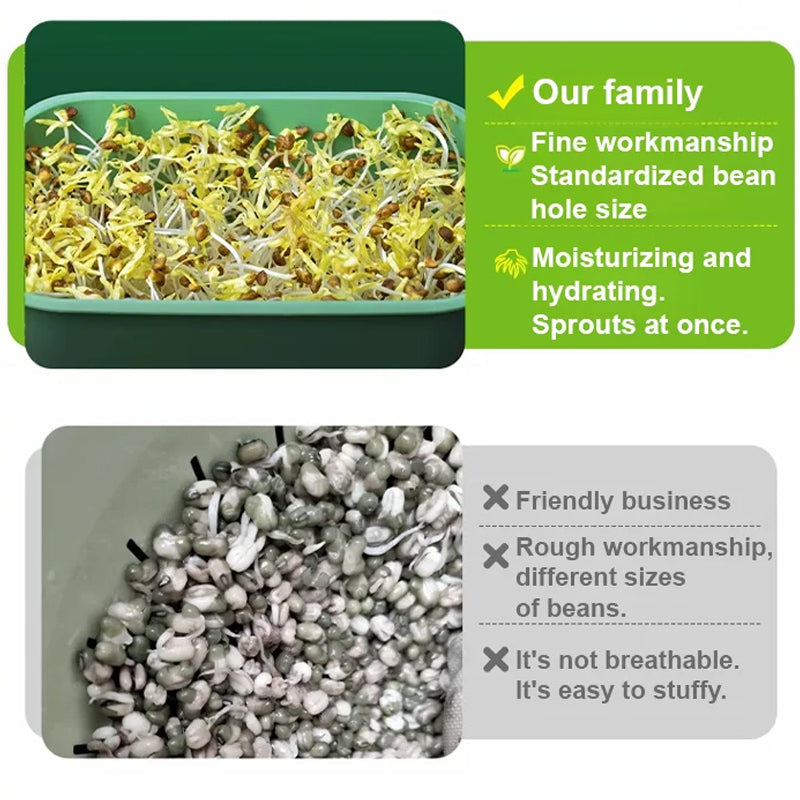 🔥Stackable Bean Sprout Growing Box - Multi-layer Design, Perfect for Home Cultivation, Healthy Green Living!