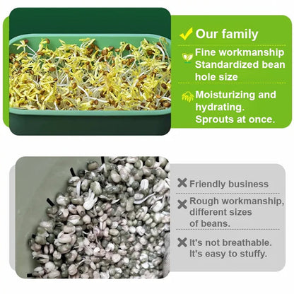 🔥Stackable Bean Sprout Growing Box - Multi-layer Design, Perfect for Home Cultivation, Healthy Green Living!