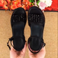 Fashion Rivet Embellished Chunky Heel Peep-Toe Sandals