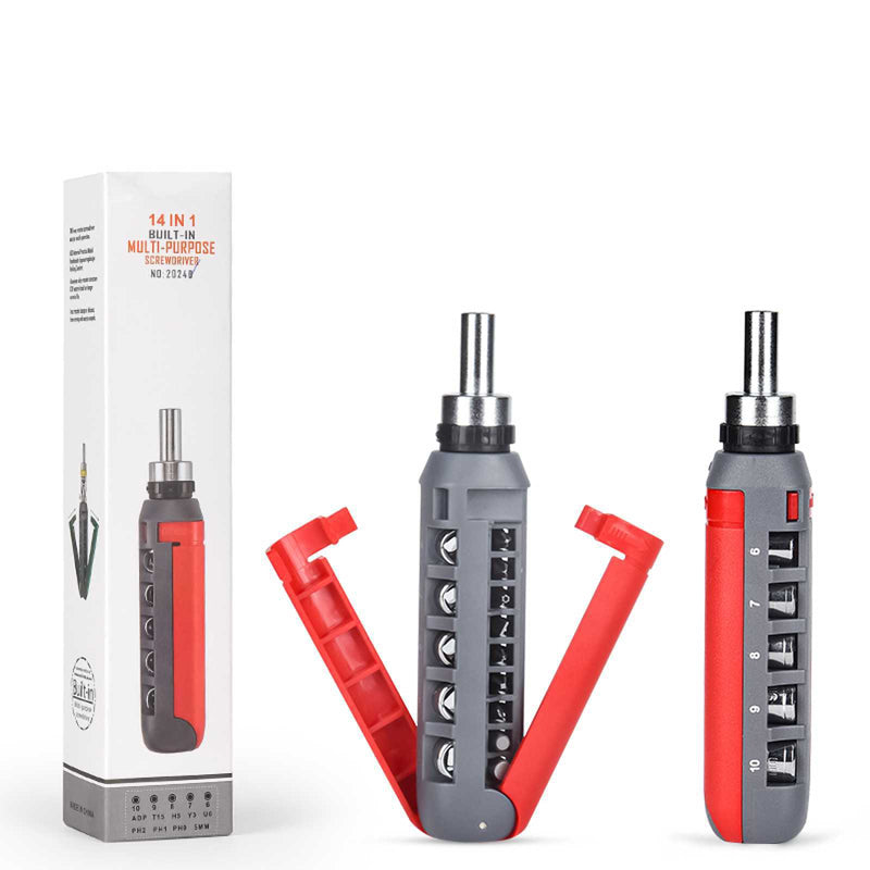 14-in-1 Multi-function Multi-angle Ratchet Screwdriver Set