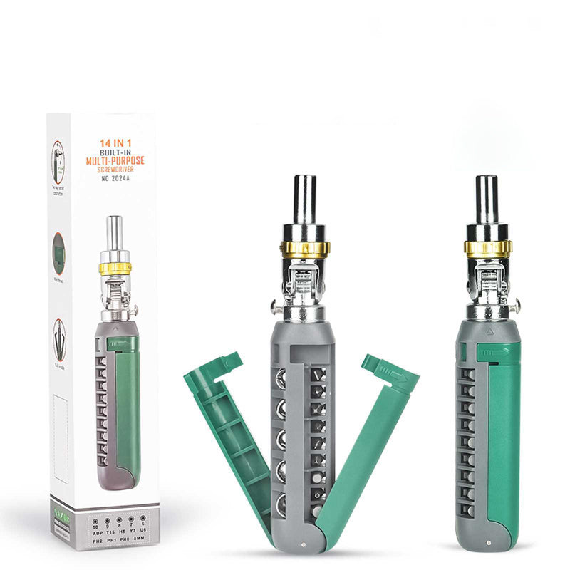 14-in-1 Multi-function Multi-angle Ratchet Screwdriver Set