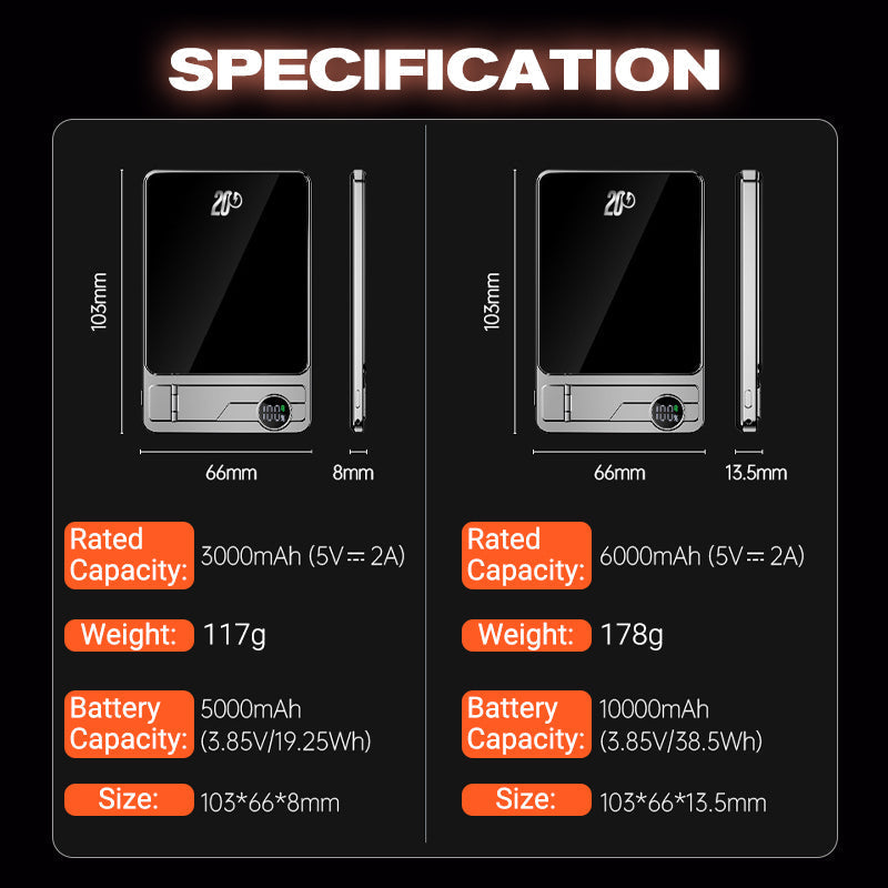 ⏳Limited time 50% discount💥Ultra Thin Magnetic Portable Charger with Stand