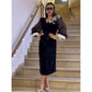 🌸Time-limited special offer💐 V-Neck Three-Quarter Sleeve Dress with 3D Floral Embellishments