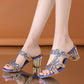 💕Limited-time 50% sale⏳Women's Rhinestone Lightweight One-Line Chunky Heel Slippers