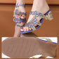 💕Limited-time 50% sale⏳Women's Rhinestone Lightweight One-Line Chunky Heel Slippers