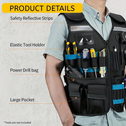 Adjustable Lightweight Construction Work Tool Vest