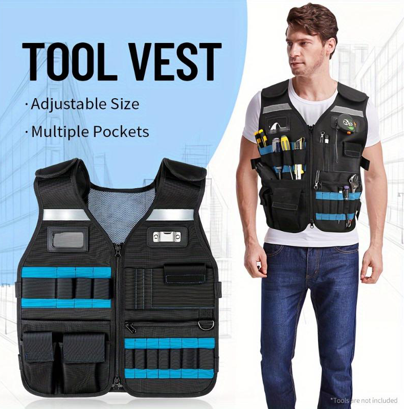 Adjustable Lightweight Construction Work Tool Vest