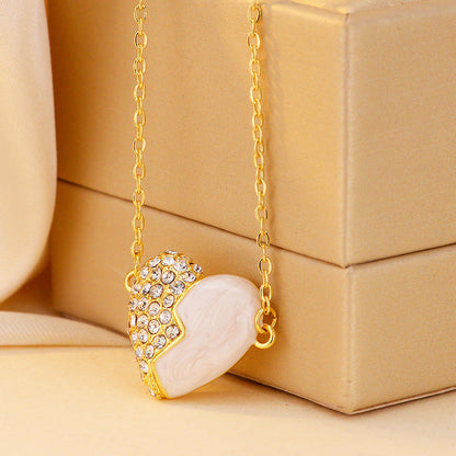 ✨ New Couple Necklace 2025 📿💖Premium Gold Diamond Magnetic Heart Necklace