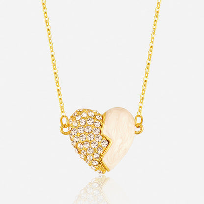 ✨ New Couple Necklace 2025 📿💖Premium Gold Diamond Magnetic Heart Necklace